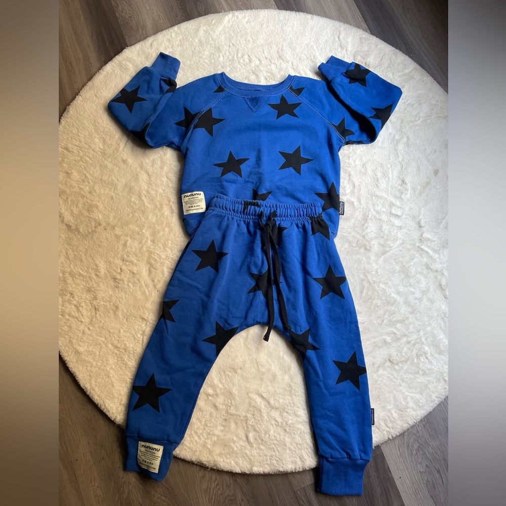 Nununu Blue Outfit with Black Stars